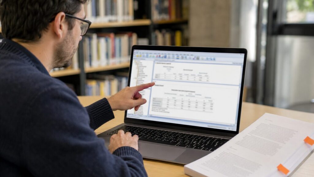 dissertation results interpretation - postgraduate student doing results interpretation in SPSS