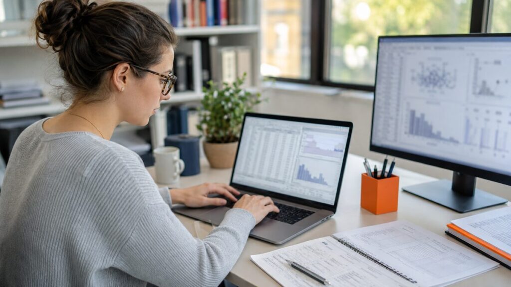 quantitative data analysis services - postgraduate researcher completing SPSS analysis
