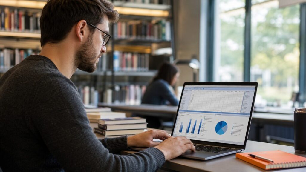 data visualization in SPSS - postgraduate student completing statistical data visualization in SPSS