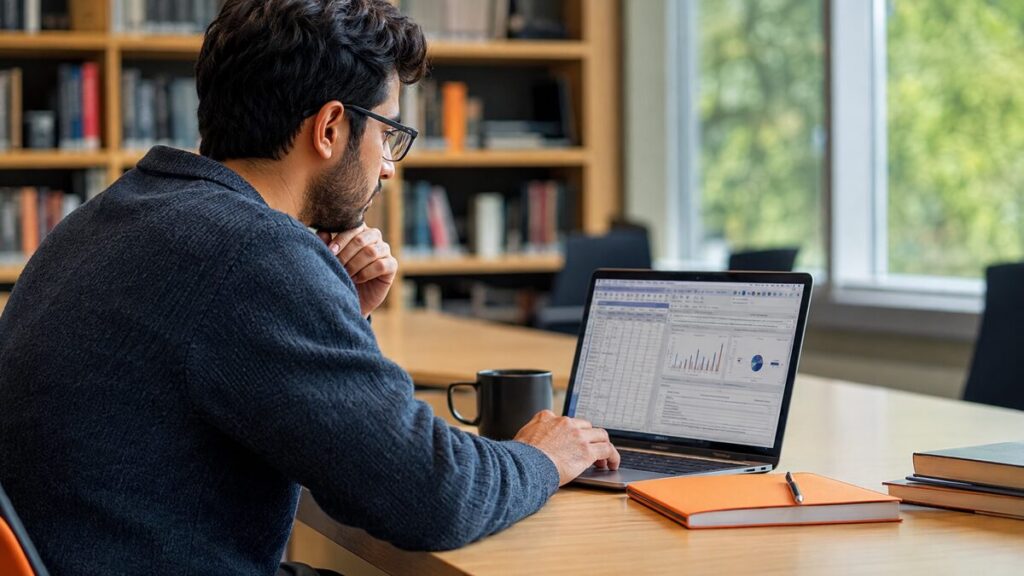 descriptive statistics in SPSS - postgraduate student completing descriptive statistical analysis in SPSS