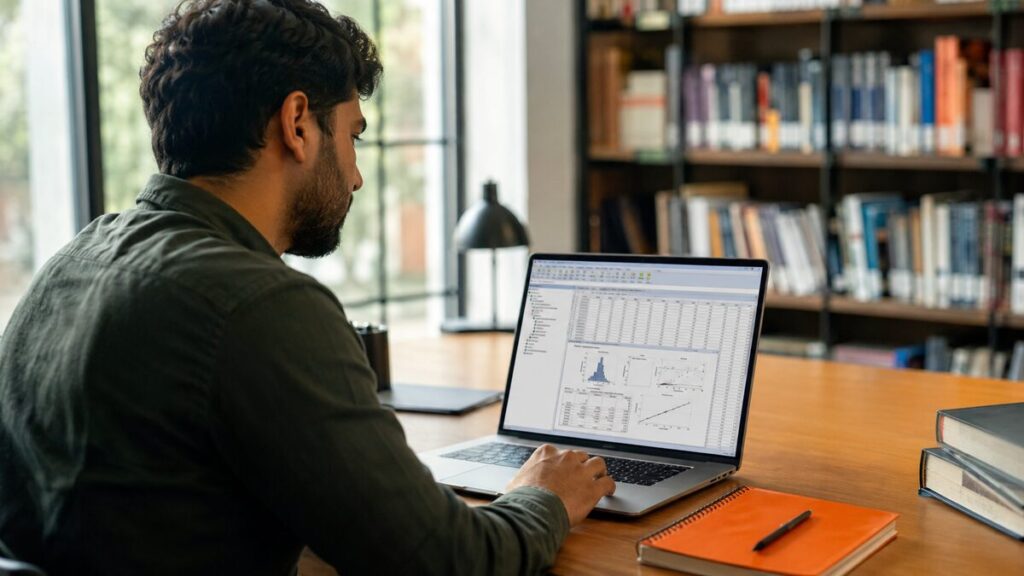 residual analysis in SPSS - postgraduate student completing regression residual diagnostics in SPSS